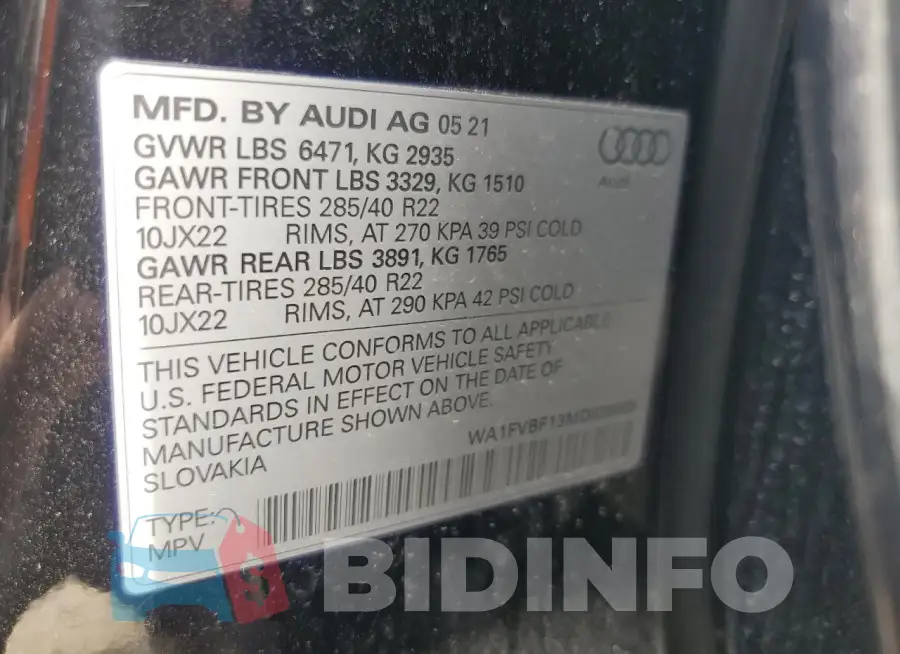 WA1FVBF13MD039908 Photo# 12