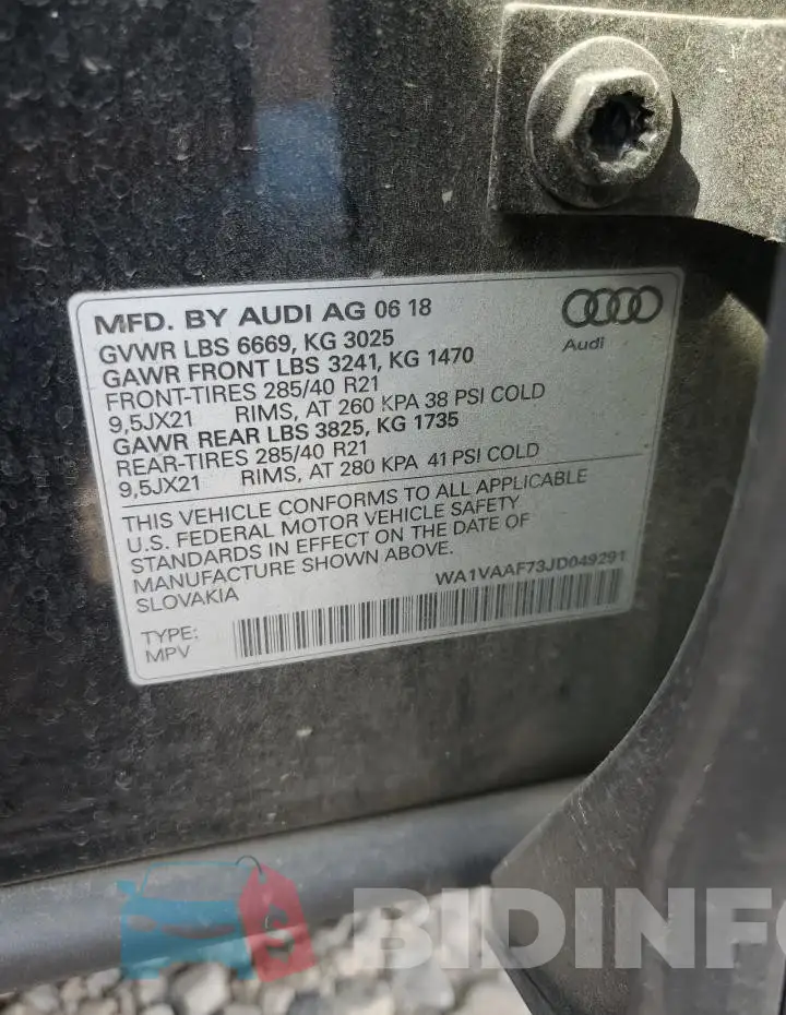 WA1VAAF73JD049291 Photo# 14
