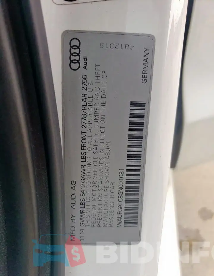 WAUFGAFC8GN001081 Photo# 12