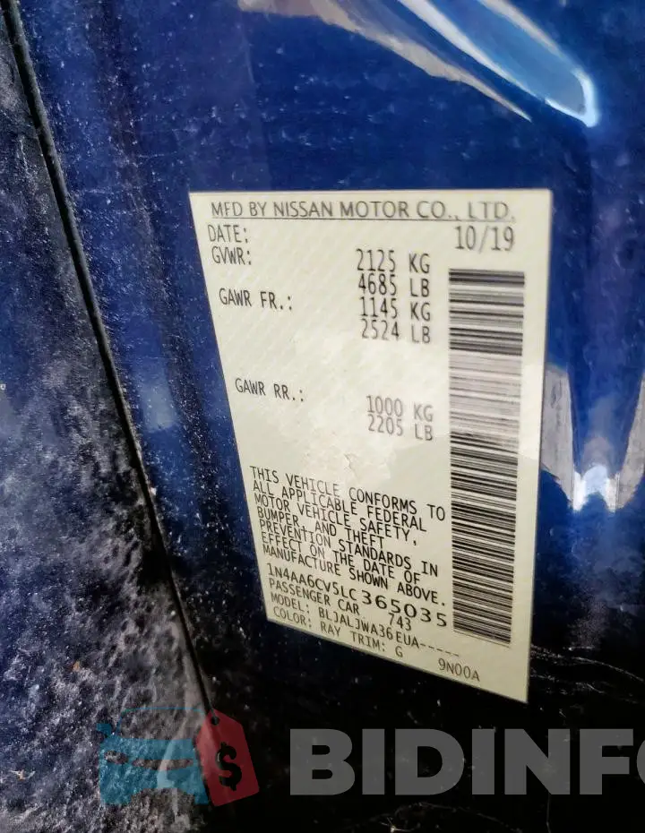 1N4AA6CV5LC365035 Photo# 13