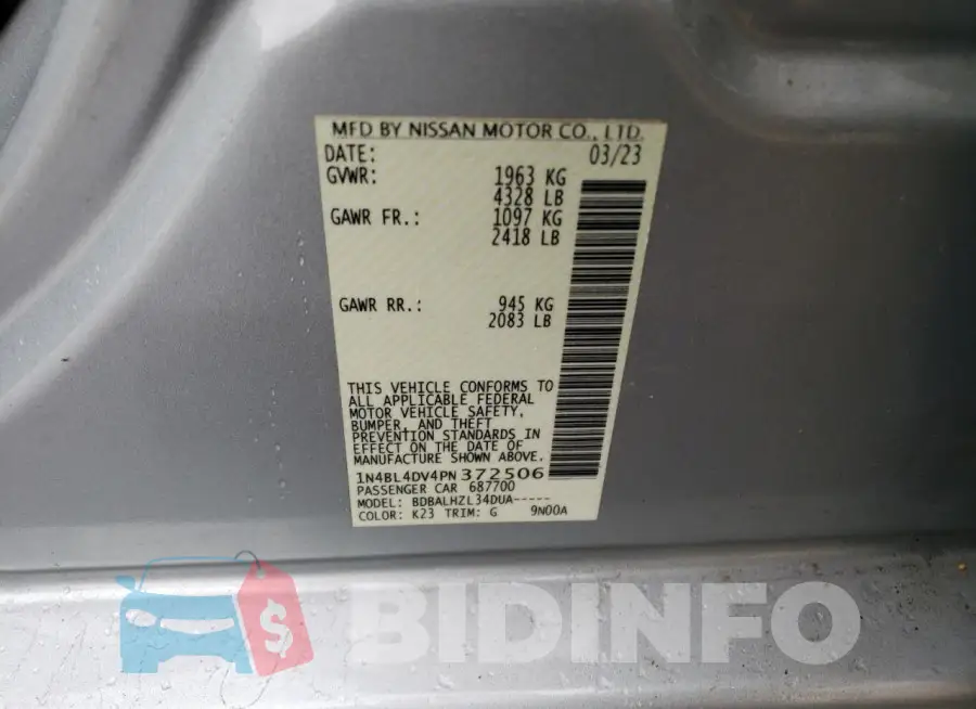 1N4BL4DV4PN372506 Photo# 13