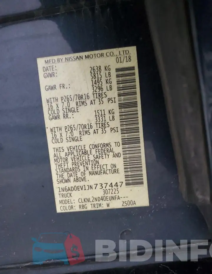 1N6AD0EV1JN737447 Photo# 12