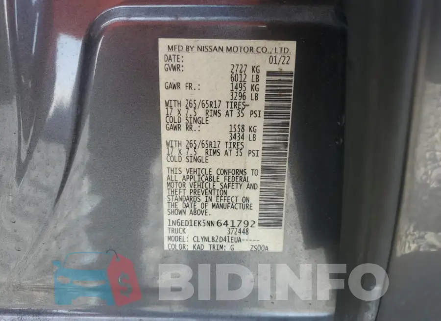 1N6ED1EK5NN641792 Photo# 12