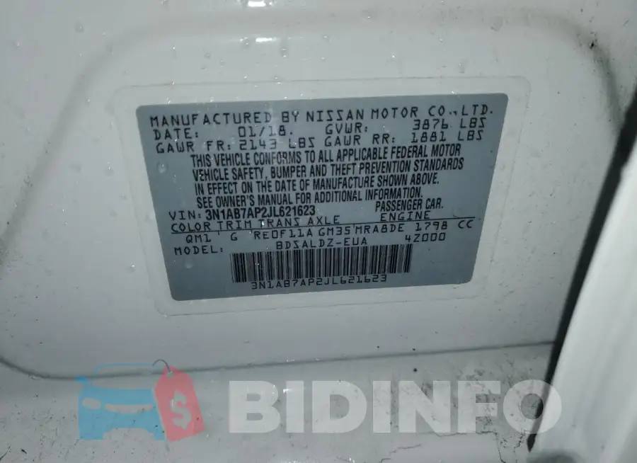 3N1AB7AP2JL621623 Photo# 12