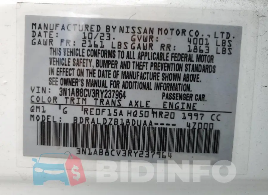 3N1AB8CV3RY237964 Photo# 13