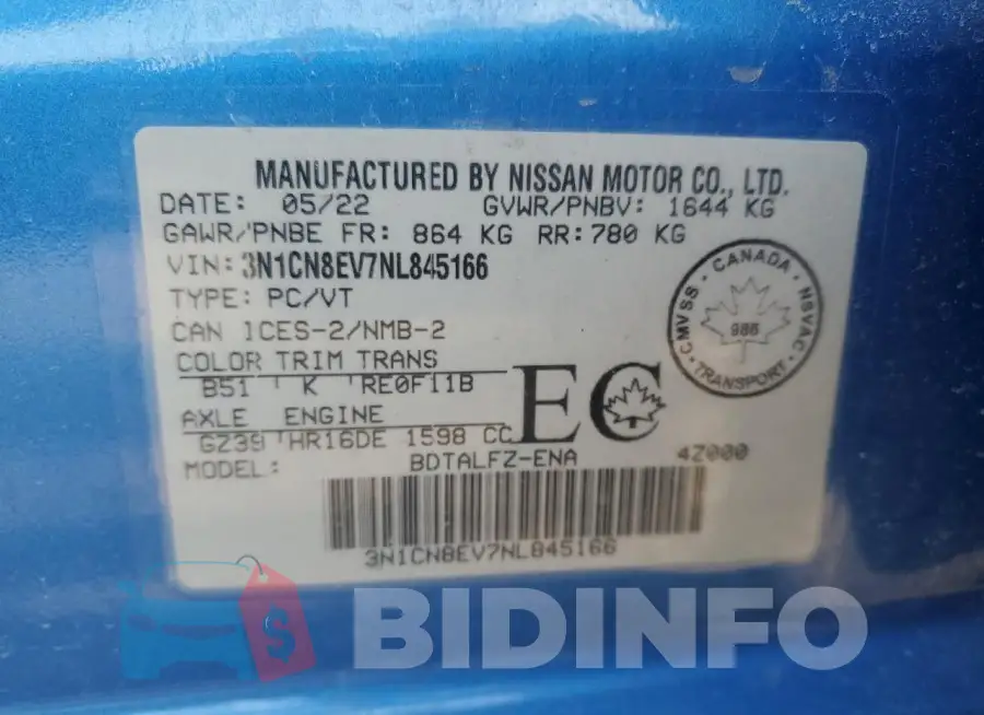 3N1CN8EV7NL845166 Photo# 12