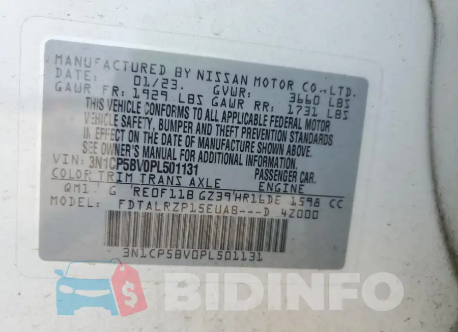 3N1CP5BV0PL501131 Photo# 13