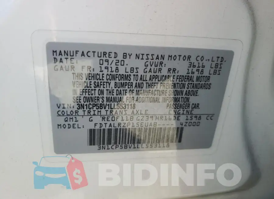 3N1CP5BV1LL553118 Photo# 12
