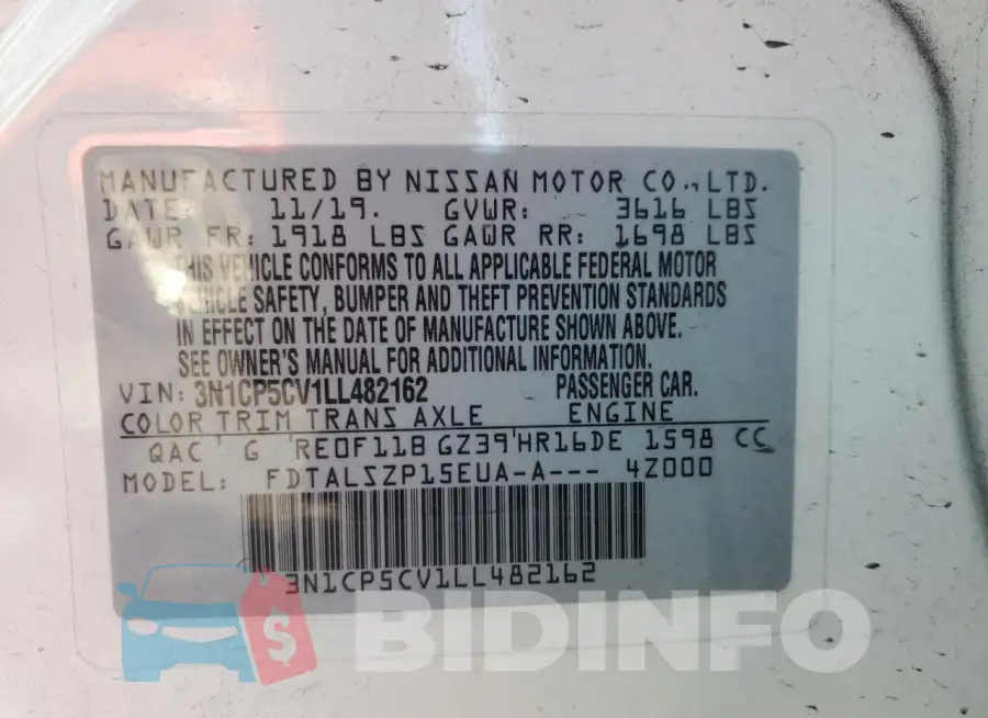 3N1CP5CV1LL482162 Photo# 13