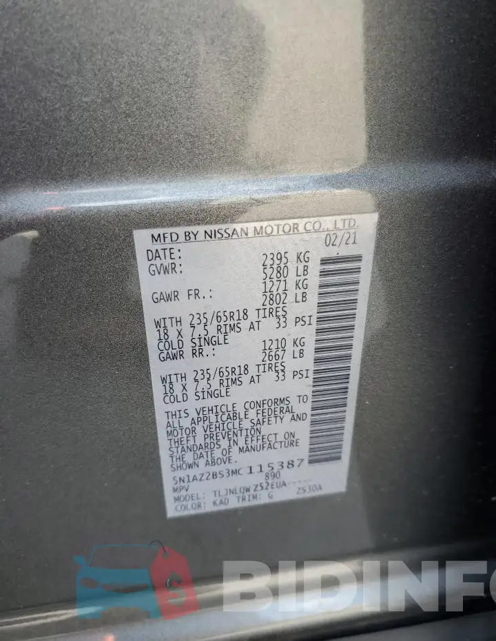 5N1AZ2BS3MC115387 Photo# 13