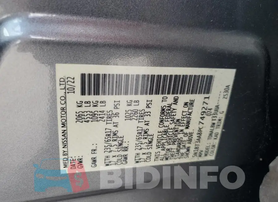 5N1BT3AA8PC749271 Photo# 14