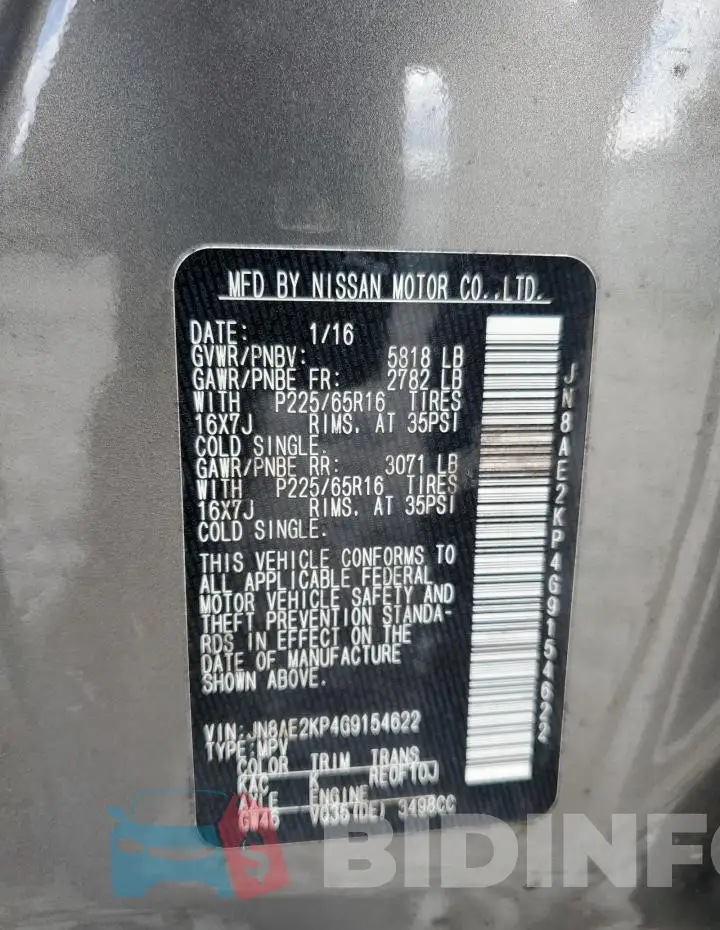JN8AE2KP4G9154622 Photo# 13