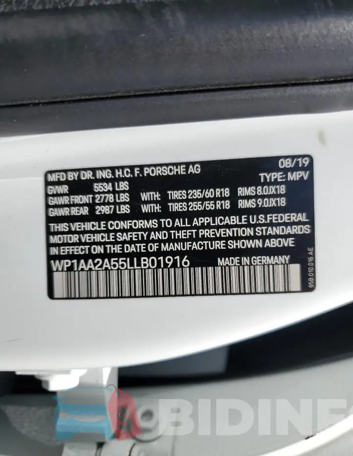 WP1AA2A55LLB01916 Photo# 14