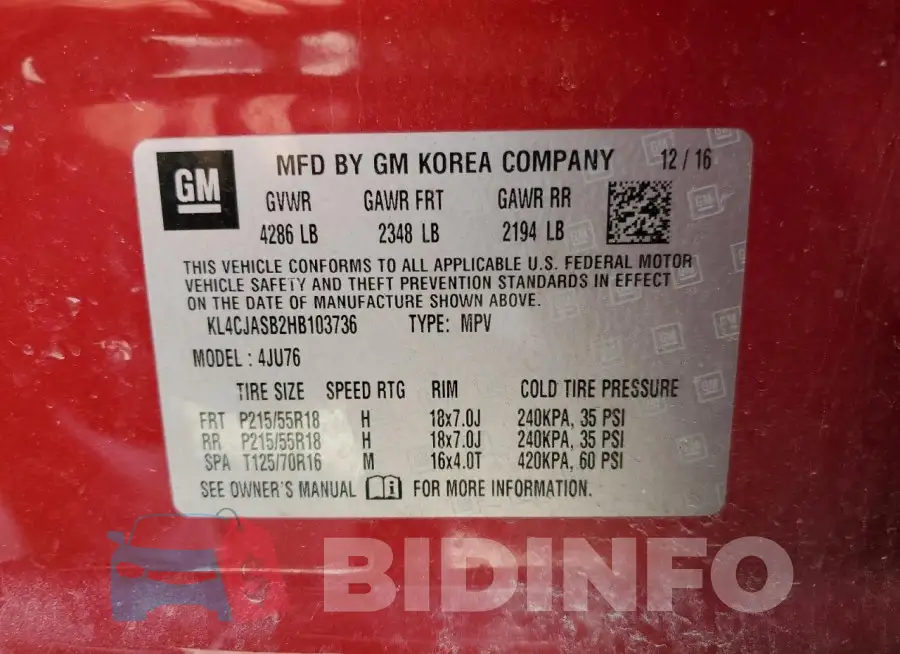 KL4CJASB2HB103736 Photo# 13