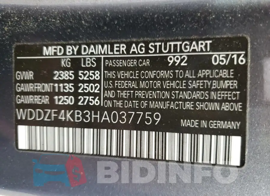 WDDZF4KB3HA037759 Photo# 13