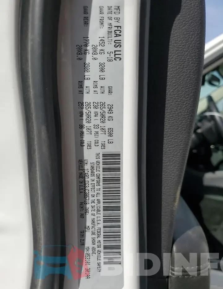 1C4RDJDG3JC395719 Photo# 13