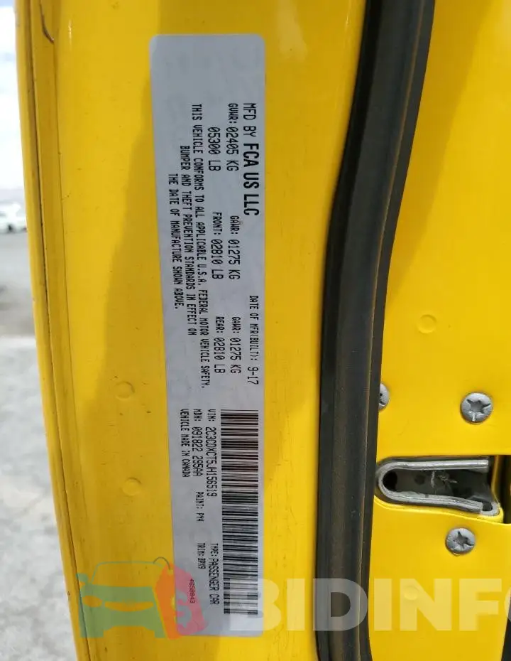2C3CDXCT5JH156519 Photo# 13