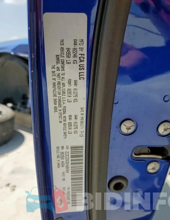 2C3CDZAG3KH680500 Photo# 12
