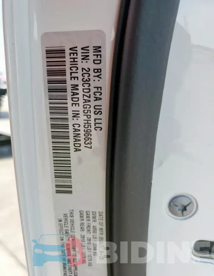 2C3CDZAG5PH596637 Photo# 13