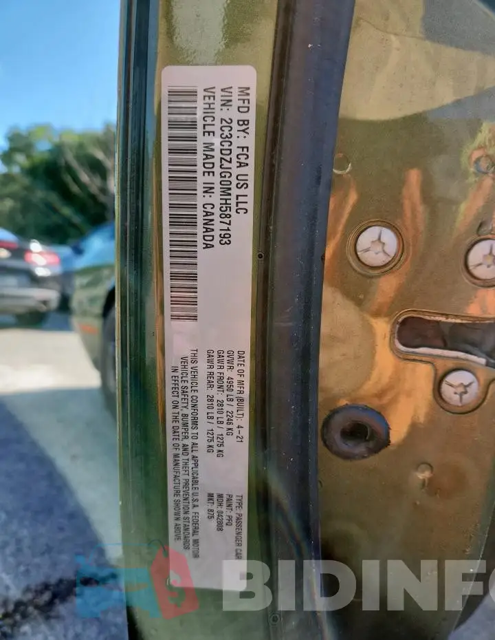 2C3CDZJG0MH587193 Photo# 12