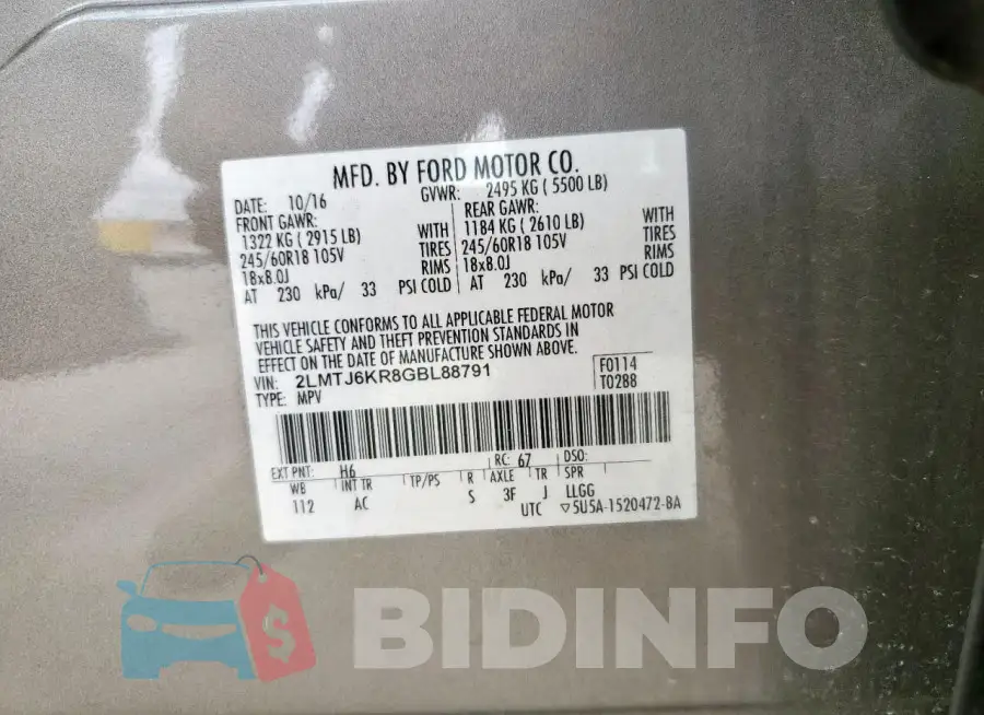 2LMTJ6KR8GBL88791 Photo# 13