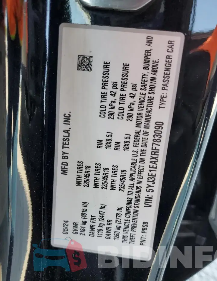 5YJ3E1EAXRF783090 Photo# 13