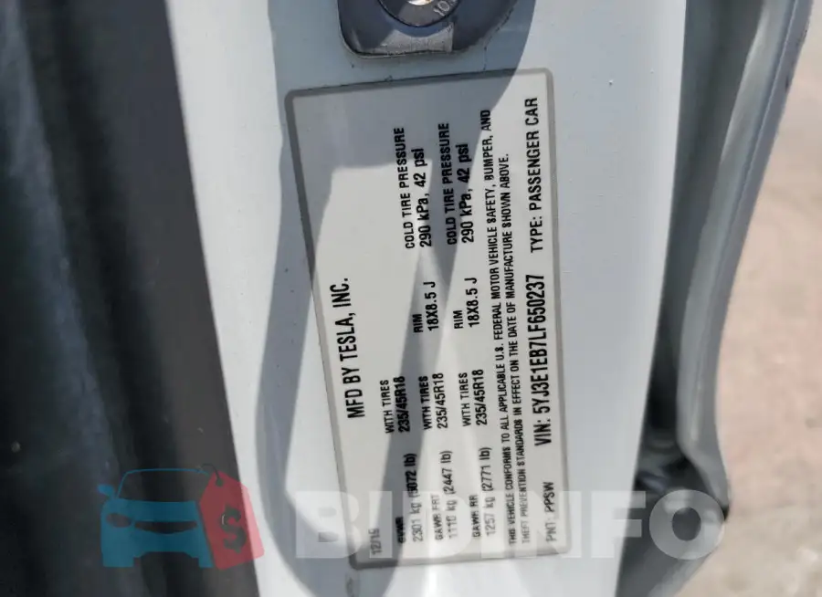 5YJ3E1EB7LF650237 Photo# 13