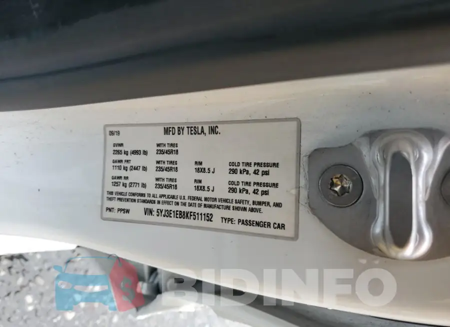 5YJ3E1EB8KF511152 Photo# 12