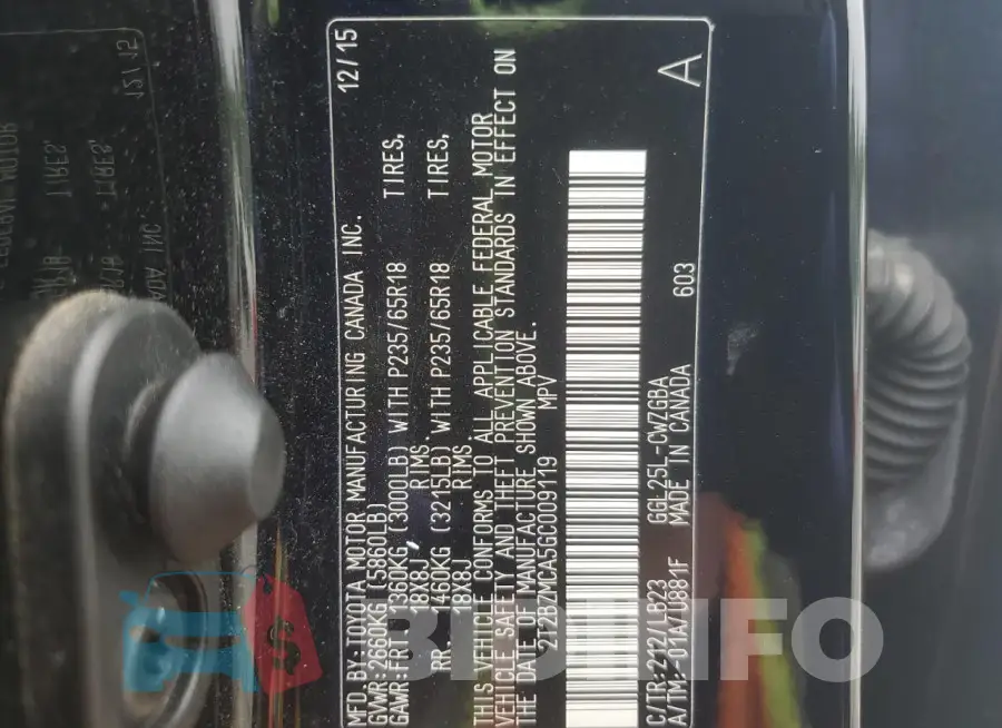 2T2BZMCA5GC009119 Photo# 14