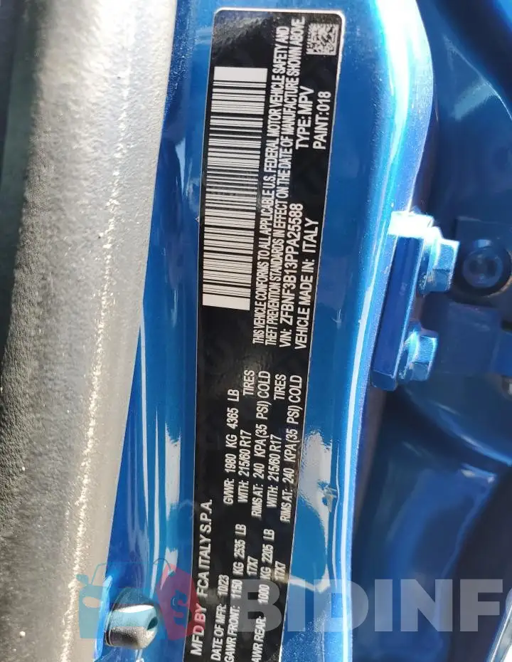 ZFBNF3B13PPA25588 Photo# 13
