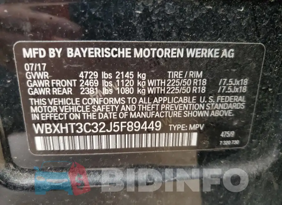 WBXHT3C32J5F89449 Photo# 13