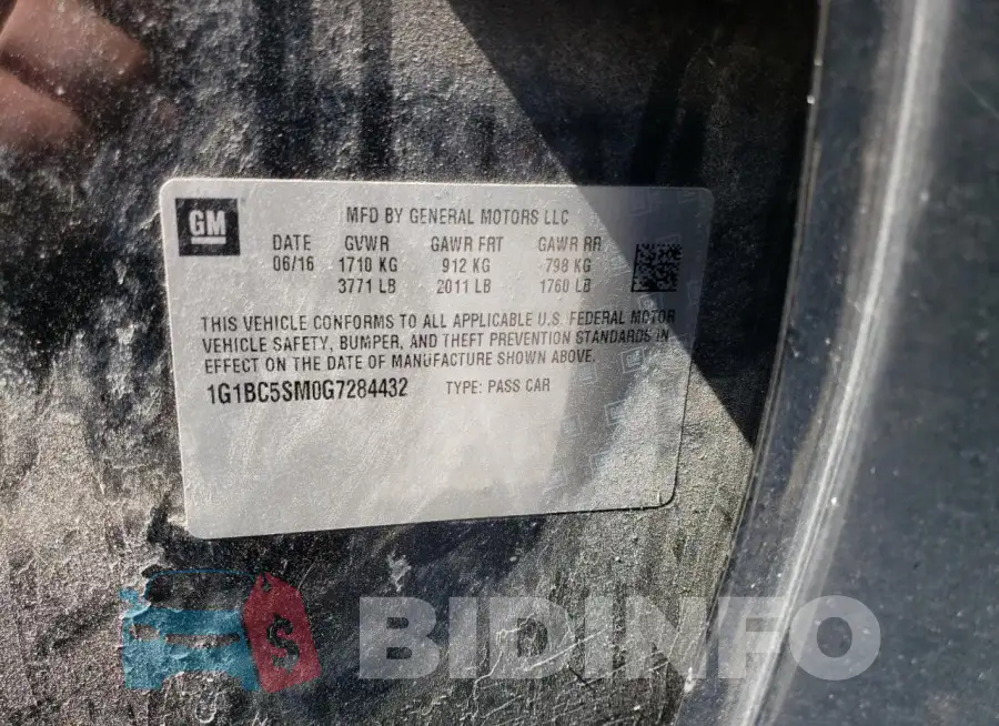 1G1BC5SM0G7284432 Photo# 12