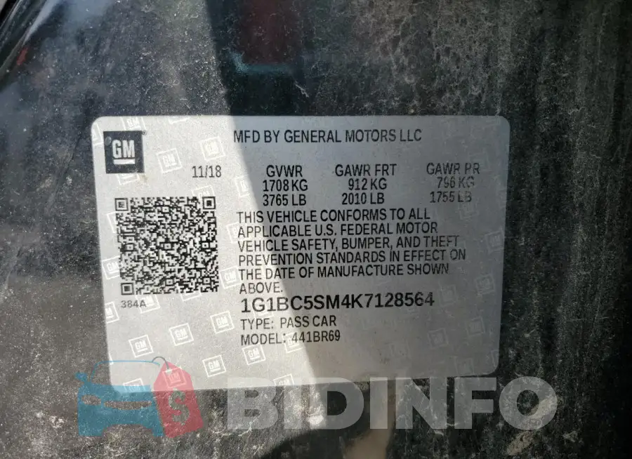 1G1BC5SM4K7128564 Photo# 13