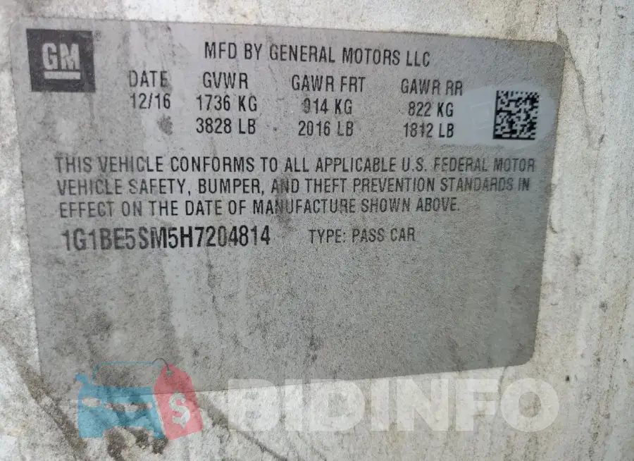 1G1BE5SM5H7204814 Photo# 13