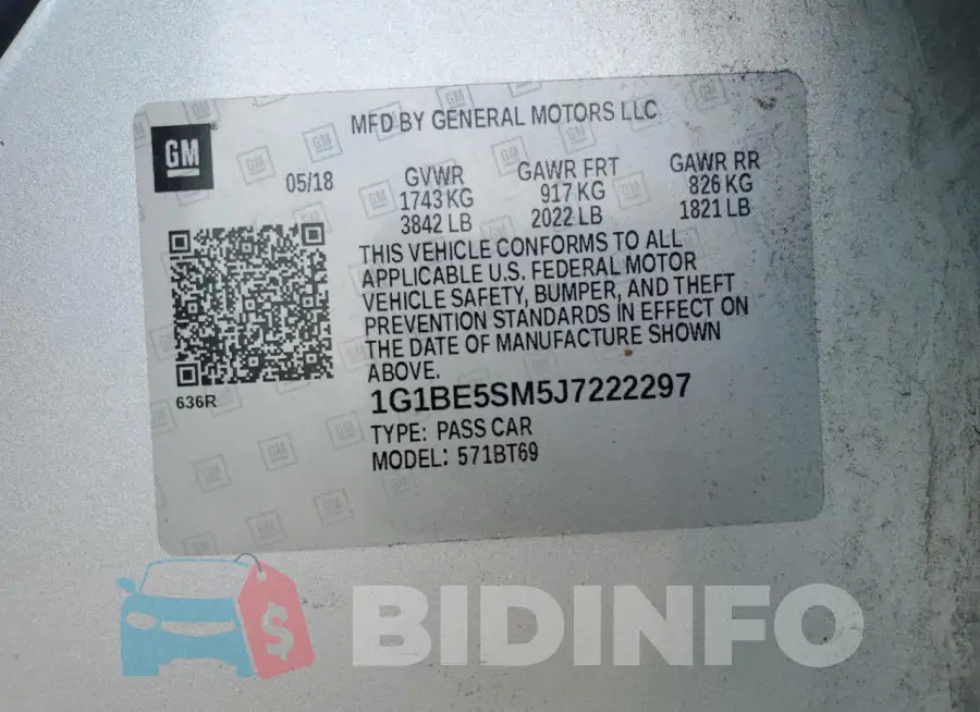 1G1BE5SM5J7222297 Photo# 13