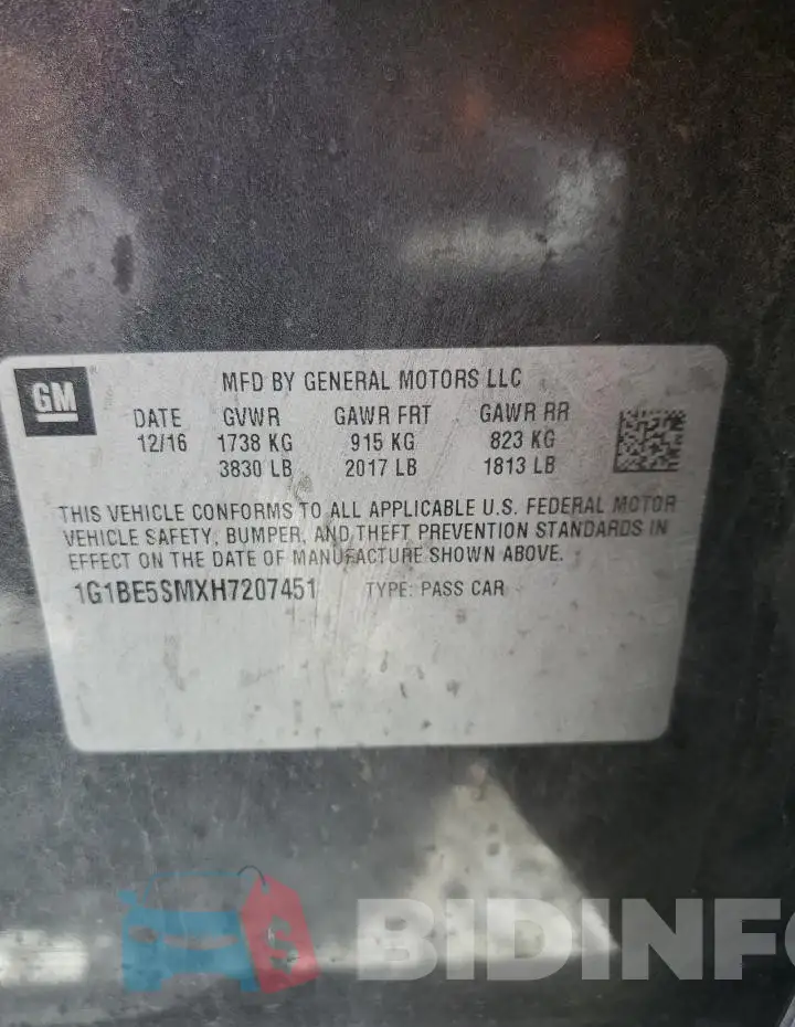 1G1BE5SMXH7207451 Photo# 12