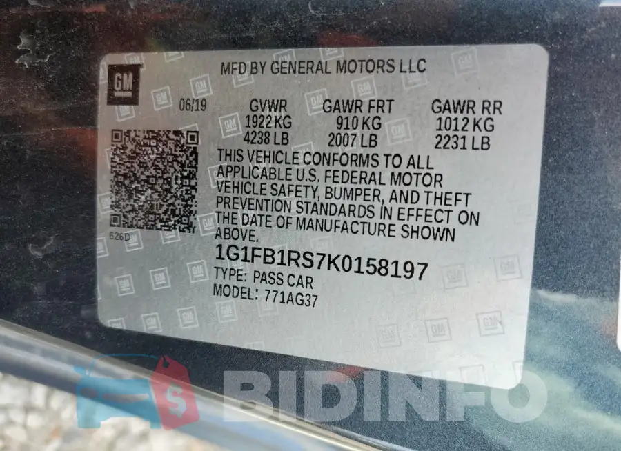 1G1FB1RS7K0158197 Photo# 12