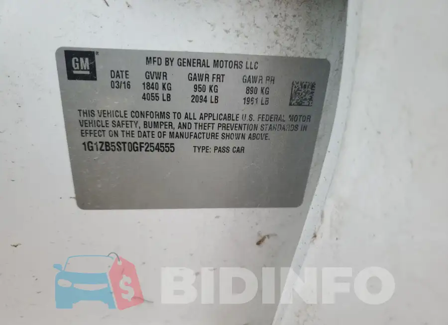 1G1ZB5ST0GF254555 Photo# 12