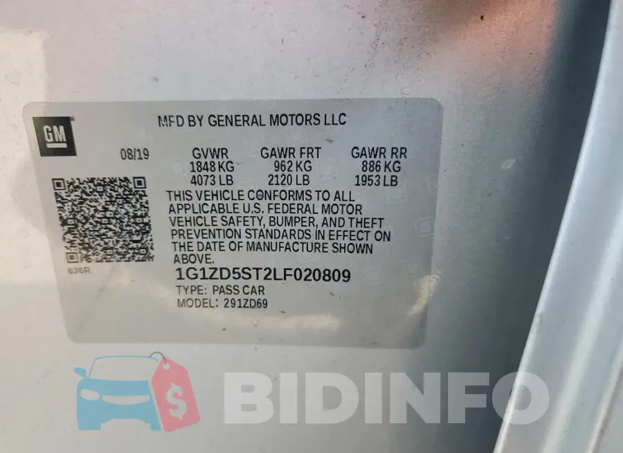 1G1ZD5ST2LF020809 Photo# 12