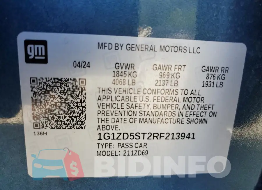 1G1ZD5ST2RF213941 Photo# 12
