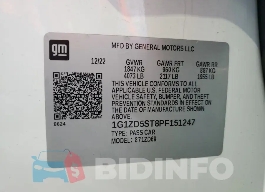 1G1ZD5ST8PF151247 Photo# 13