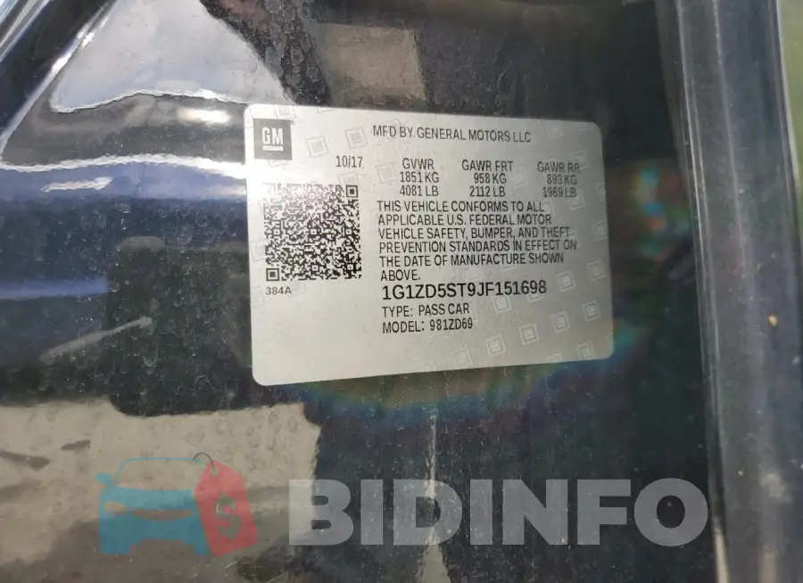 1G1ZD5ST9JF151698 Photo# 12