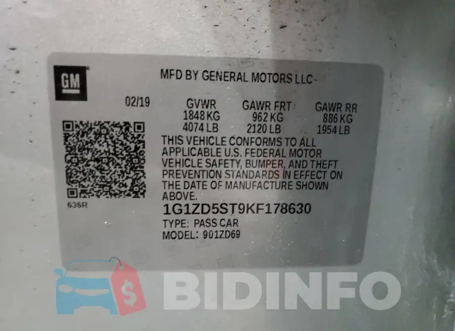 1G1ZD5ST9KF178630 Photo# 12