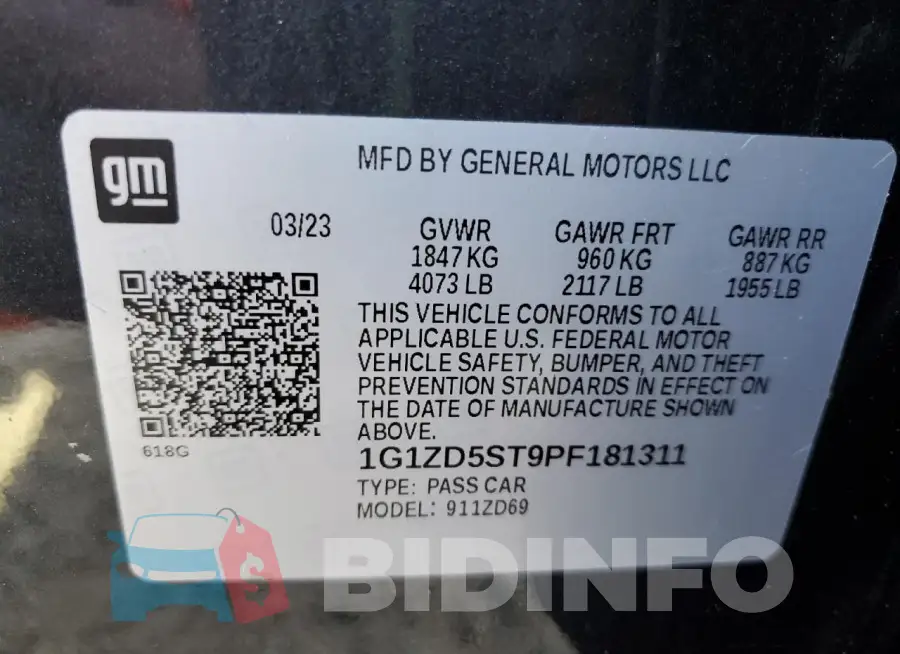 1G1ZD5ST9PF181311 Photo# 12