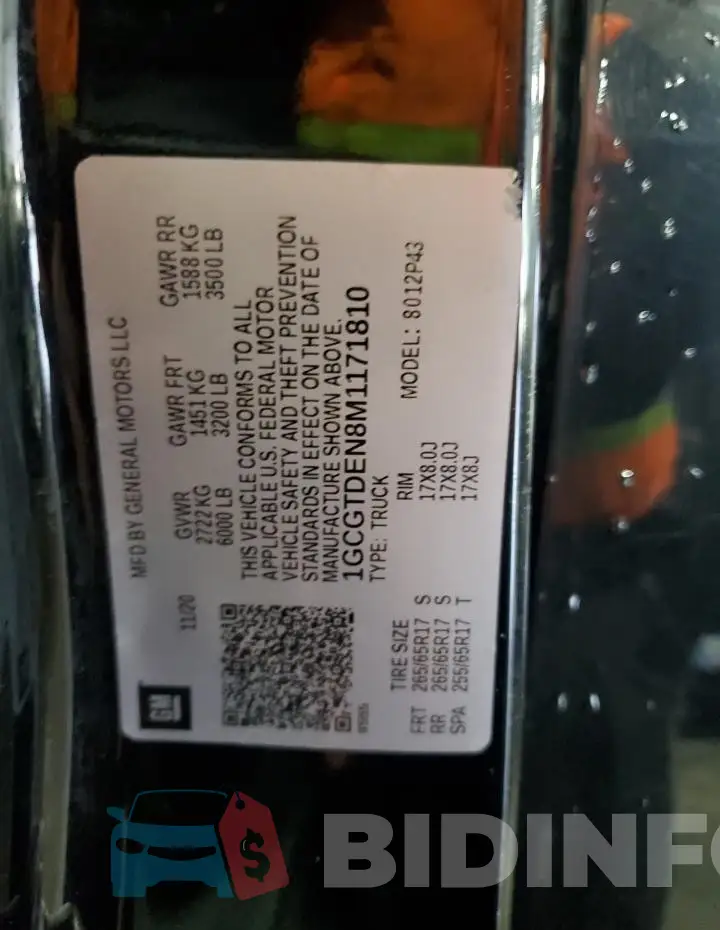 1GCGTDEN8M1171810 Photo# 12