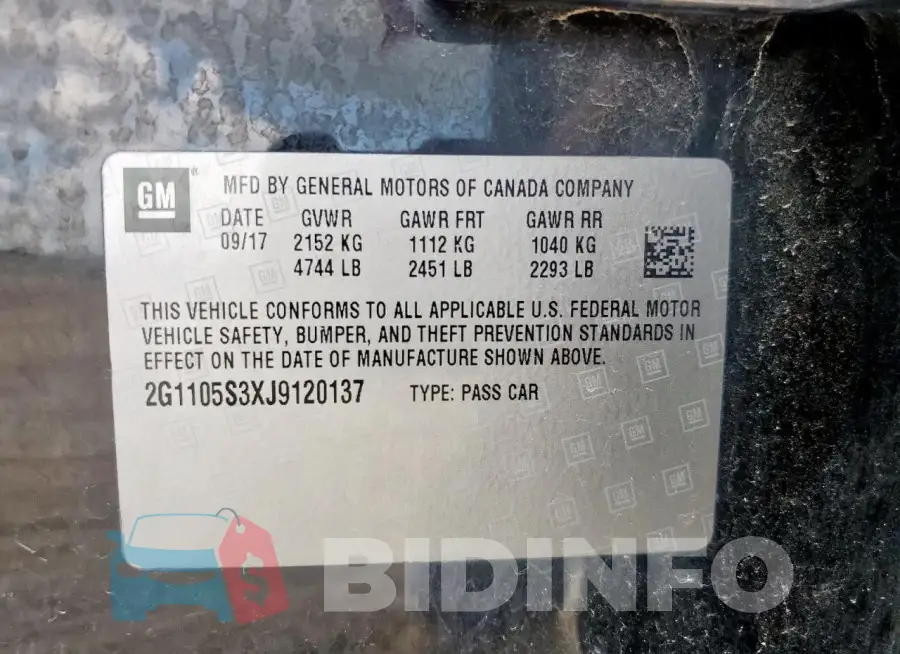 2G1105S3XJ9120137 Photo# 12