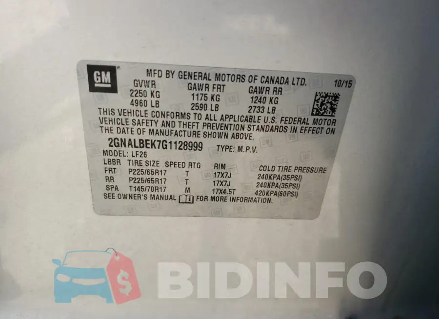 2GNALBEK7G1128999 Photo# 13