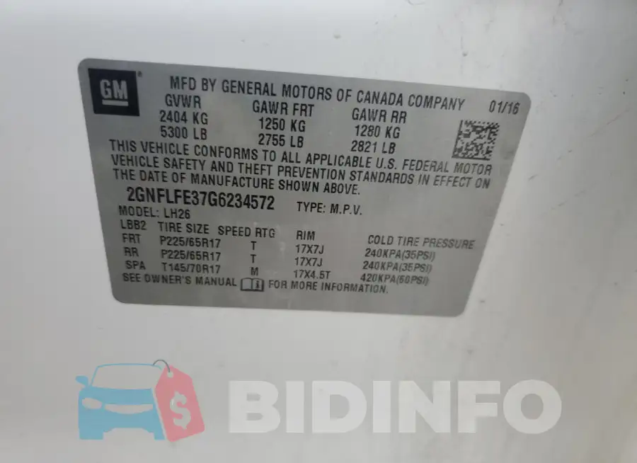 2GNFLFE37G6234572 Photo# 12