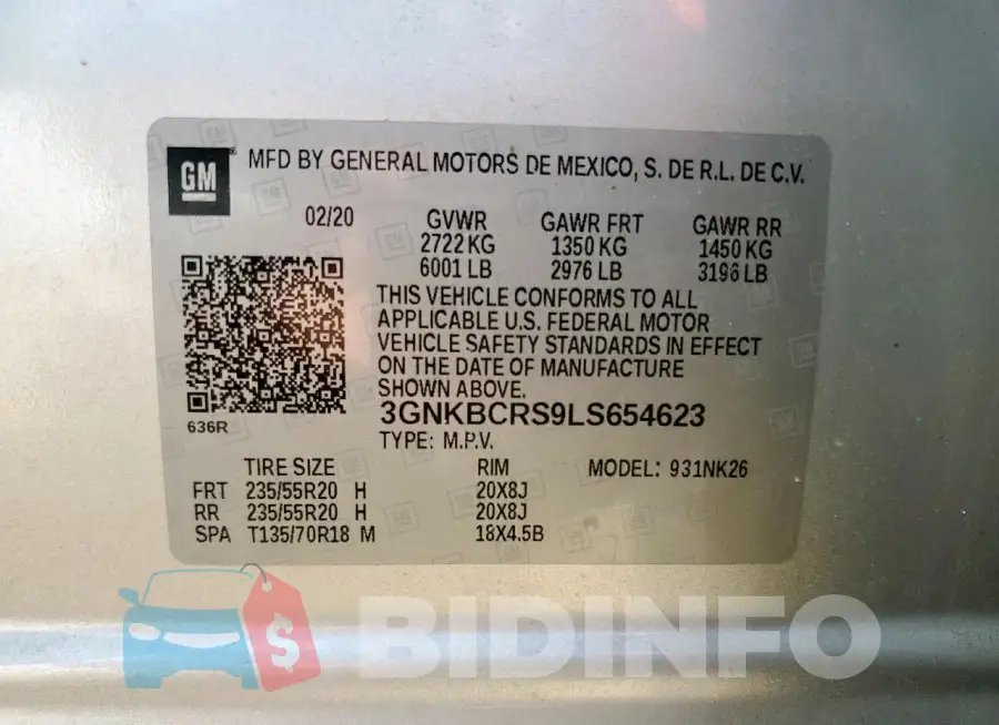 3GNKBCRS9LS654623 Photo# 13
