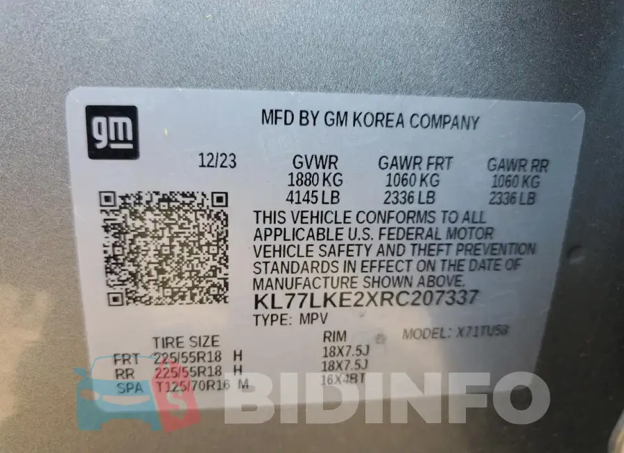 KL77LKE2XRC207337 Photo# 14